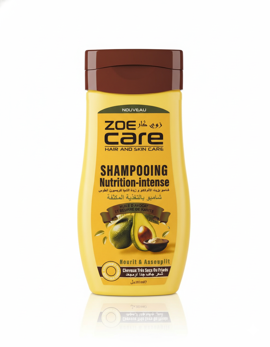 Zoe Care Shampooing Nutrition Intense à l’Huile d’Avocat et Beurre de Karité 250ml